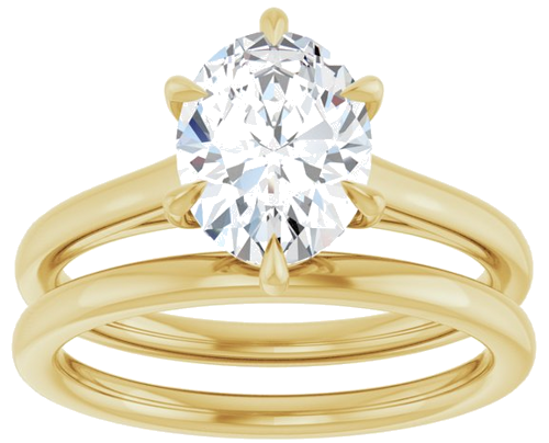 Sužadėtuvių Žiedas „Claw-Pong“ 14k yellow gold Oval 9mm x 7mm (8)