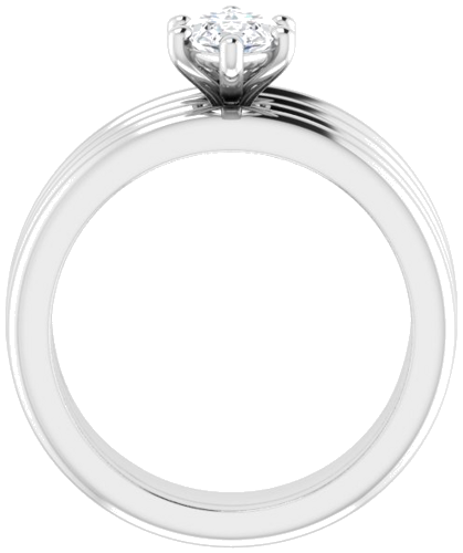 Sužadėtuvių Žiedas „Solitaire Asymmetric“ 10k white gold Marquise 10mm x 5mm (7)
