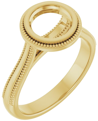 14K Yellow 7 mm Round Solitaire Engagement Ring Mounting (1)