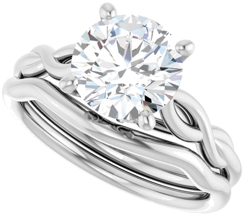 14K White  8 mm Round Solitaire Engagement Ring Mounting (10)