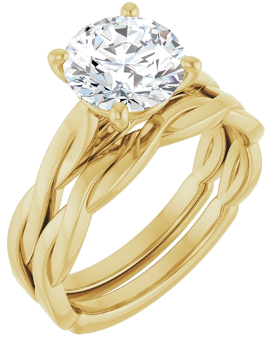 Sužadėtuvių Žiedas „Infinity-Inspired“ 14k yellow gold Round 8mm (6)