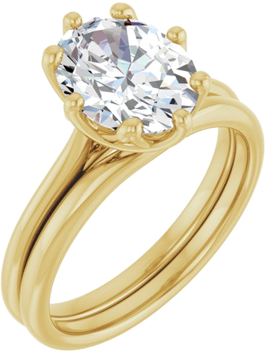 Sužadėtuvių Žiedas „Solitaire“ 14k yellow gold Oval 10mm x 8mm (6)