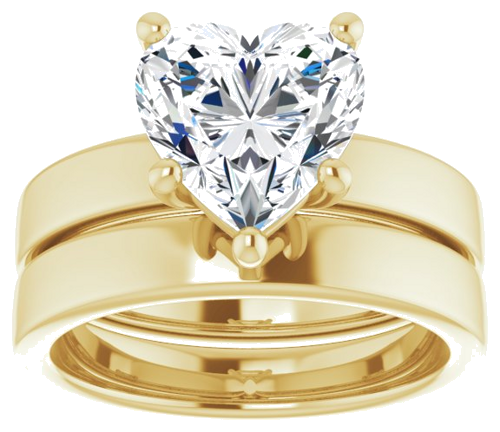 Sužadėtuvių Žiedas „Solitaire“ 14k yellow gold Heart 9mm (8)