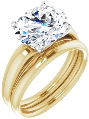 Sužadėtuvių Žiedas 14k yellow/white gold Oval 11mm x 9mm (6)