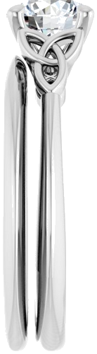 Sužadėtuvių Žiedas „Celtic-Inspired Solitaire“ 585 Baltojo Aukso Round 6.5mm (9)