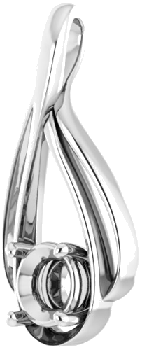 14K White  6 mm Round Pendant Mounting (2)