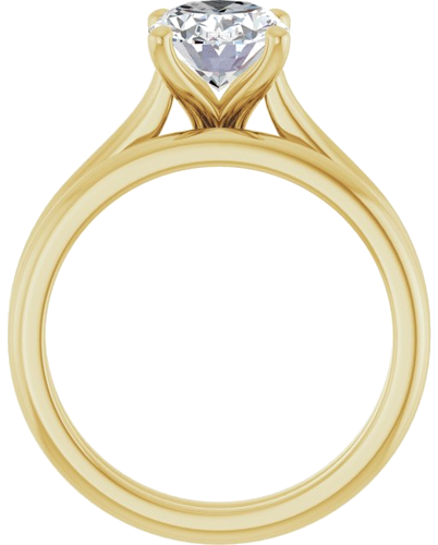 Sužadėtuvių Žiedas „Accented“ 10k yellow gold Oval 9mm x 7mm (7)