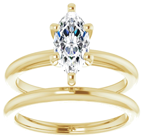 Sužadėtuvių Žiedas „Solitaire“ 585 Geltonojo Aukso Marquise 10mm x 5mm (8)