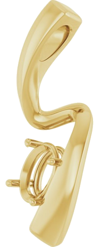 Pakabukas „Solitaire Freeform“ 14k yellow gold Oval 6mm x 4mm (2)