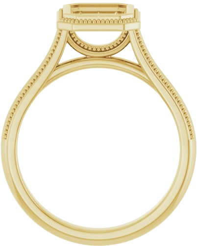 14K Yellow 8x6 mm Emerald Solitaire Engagement Ring Mounting (2)