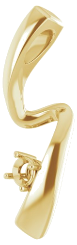 14K Yellow  3 mm Round Pendant Mounting (2)