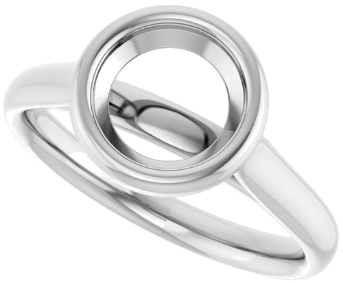 Sužadėtuvių Žiedas „Bezel-Set Solitaire“ 585 Baltojo Aukso Round 7.4mm (5)