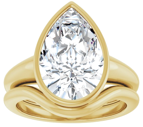 Sužadėtuvių Žiedas „Bezel-Set Solitaire“ 14k yellow gold Pear 14mm x 9mm (8)