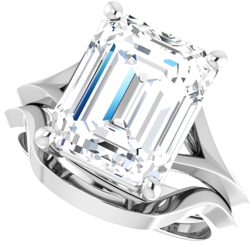 Sužadėtuvių Žiedas „Solitaire“ 585 Baltojo Aukso Emerald 11mm x 9mm (10)