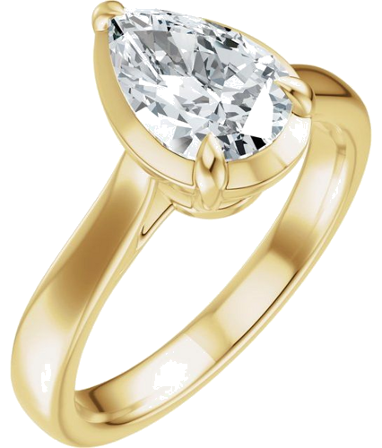 Sužadėtuvių Žiedas „Claw-Prong Solitaire Bezel-Style“ 14k yellow gold Pear 9mm x 6mm (1)