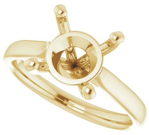 Sužadėtuvių Žiedas „Solitaire“ 585 Geltonojo Aukso Round 9.4mm (5)