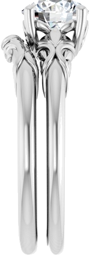 Sužadėtuvių Žiedas „Solitaire“ 14k white gold Round 6.5mm (9)