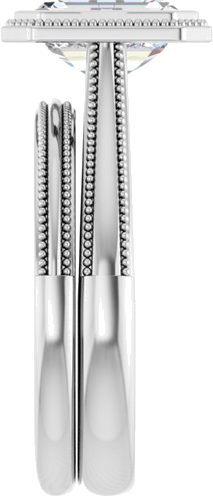 Sužadėtuvių Žiedas „Solitaire“ 585 Baltojo Aukso Emerald 8mm x 6mm (9)