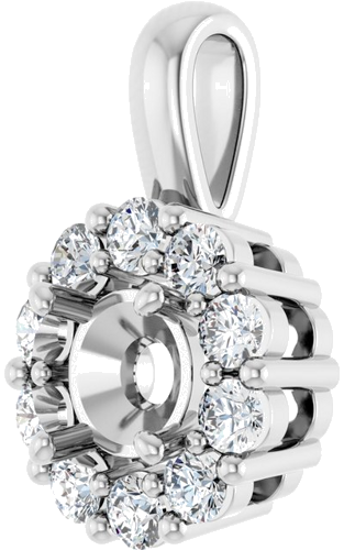 Pakabukas „Halo-Style“ 14k white gold Round 4.8mm (2)