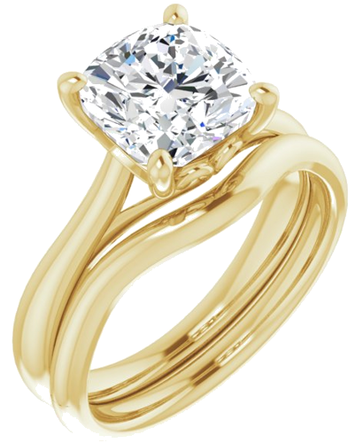 Sužadėtuvių Žiedas „Solitaire“ 14k yellow gold Cushion 8mm (6)
