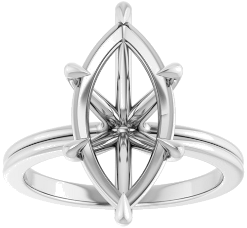 Sužadėtuvių Žiedas „Claw-Prong Solitaire“ 14k white gold Marquise 16mm x 8mm (3)