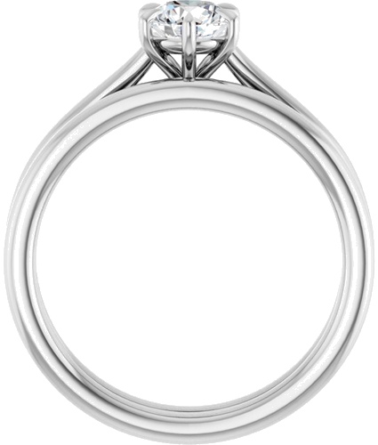 Sužadėtuvių Žiedas „Claw-Pong“ 14k white gold Round 5.2mm (7)