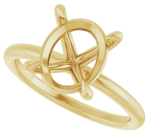 Sužadėtuvių Žiedas „Claw-Prong Solitaire“ 14k yellow gold Oval 11mm x 9mm (5)