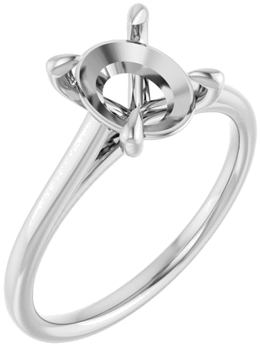 Platinum  9x7 mm Oval Solitaire Engagement Ring Mounting (1)