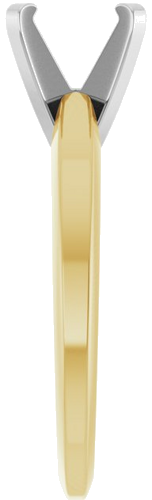 14K Yellow White 7 mm Round Solitaire Engagement Ring Mounting (4)