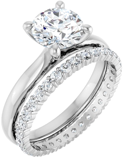 Sužadėtuvių Žiedas „Solitaire“ 585 Baltojo Aukso Round 7.4mm (6)