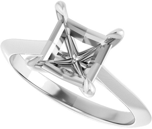 Sužadėtuvių Žiedas „Claw-Prong Solitaire“ 950 Platinos Square 6.5mm (5)