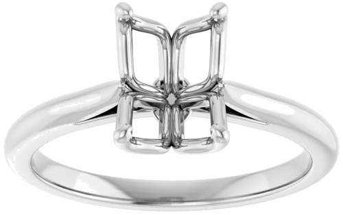 Sužadėtuvių Žiedas „Solitaire“ 14k white gold Emerald 8mm x 6mm (3)