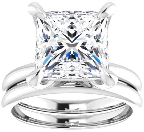 Sužadėtuvių Žiedas „Solitaire“ 585 Baltojo Aukso Square 9mm (8)