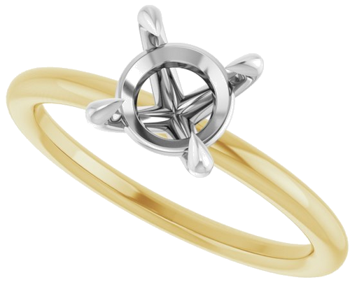 Sužadėtuvių Žiedas „Claw-Prong Solitaire“ 14k yellow/white gold Round 7mm (5)