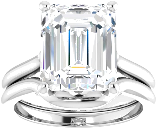 Sužadėtuvių Žiedas „Solitaire“ 14k white gold Emerald 11mm x 9mm (8)