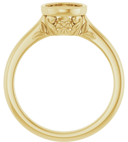 Sužadėtuvių Žiedas „Bezel-Set“ 14k yellow gold Round 6.5mm (2)