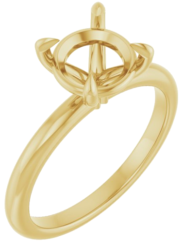 14K Yellow 8.2 mm Round Solitaire Engagement Ring Mounting (1)