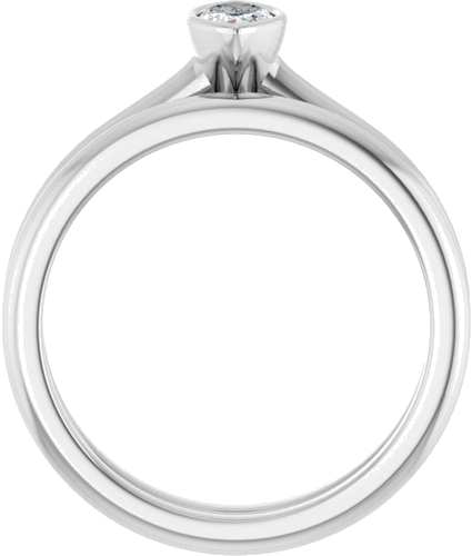 Sužadėtuvių Žiedas „Bezel-Set Solitaire“ 14k white gold Marquise 7mm x 3.5mm (7)