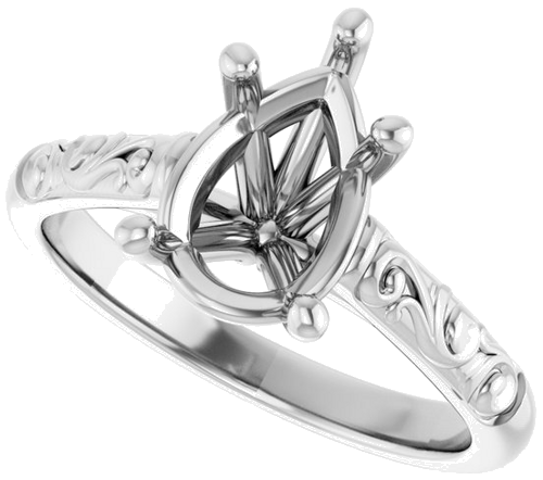Sužadėtuvių Žiedas „Solitaire“ 14k white gold Pear 10mm x 7mm (5)