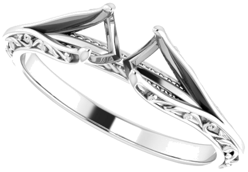 Sužadėtuvių Žiedas „Solitaire“ 585 Baltojo Aukso Round 5.2mm (5)