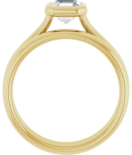 Sužadėtuvių Žiedas „Bezel-Set Solitaire“ 14k yellow gold Asscher 5mm (7)