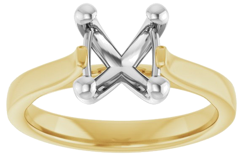 Sužadėtuvių Žiedas 10k yellow/white gold Oval 9mm x 7mm (3)