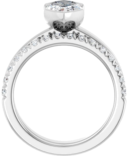 Sužadėtuvių Žiedas „Half-Bezel Solitaire“ 10k white gold Marquise 13mm x 6.5mm (7)