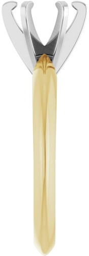 Sužadėtuvių Žiedas „Solitaire“ 585 Baltojo Ir Geltonojo Aukso Round 6.4mm (4)