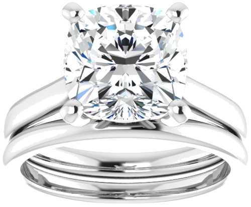 Sužadėtuvių Žiedas „Solitaire“ 585 Baltojo Aukso Cushion 9mm (8)