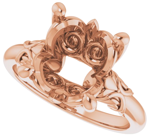 Sužadėtuvių Žiedas „Solitaire“ 14k rose gold Oval 12mm x 10mm (5)