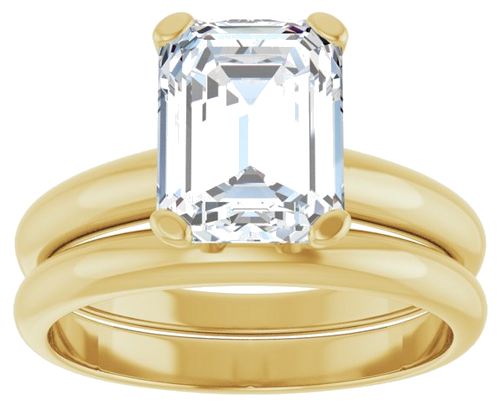 Sužadėtuvių Žiedas „Solitaire“ 18k yellow gold Emerald 9mm x 7mm (8)