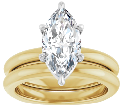 Sužadėtuvių Žiedas „Claw-Prong Euro Shank“ 14k yellow/white gold Marquise 13mm x 6.5mm (8)