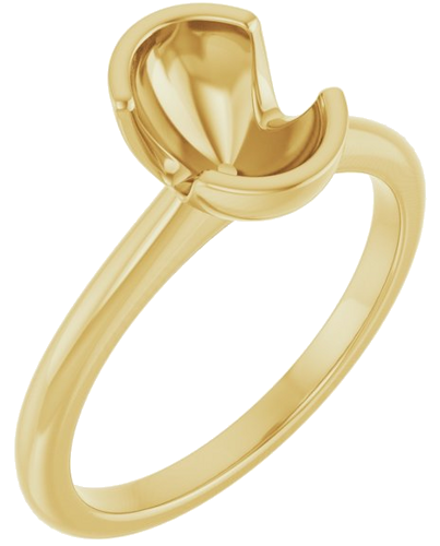 Sužadėtuvių Žiedas „Half-Bezel“ 14k yellow gold Oval 8mm x 6mm (1)