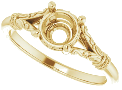 Sužadėtuvių Žiedas „Sculptural“ 18k yellow gold Round 6mm (5)